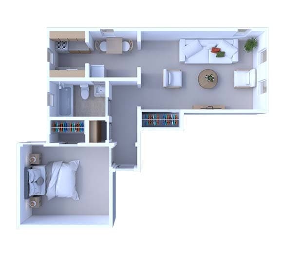 Floor Plan - 1 Bedroom Floor Plan A2
