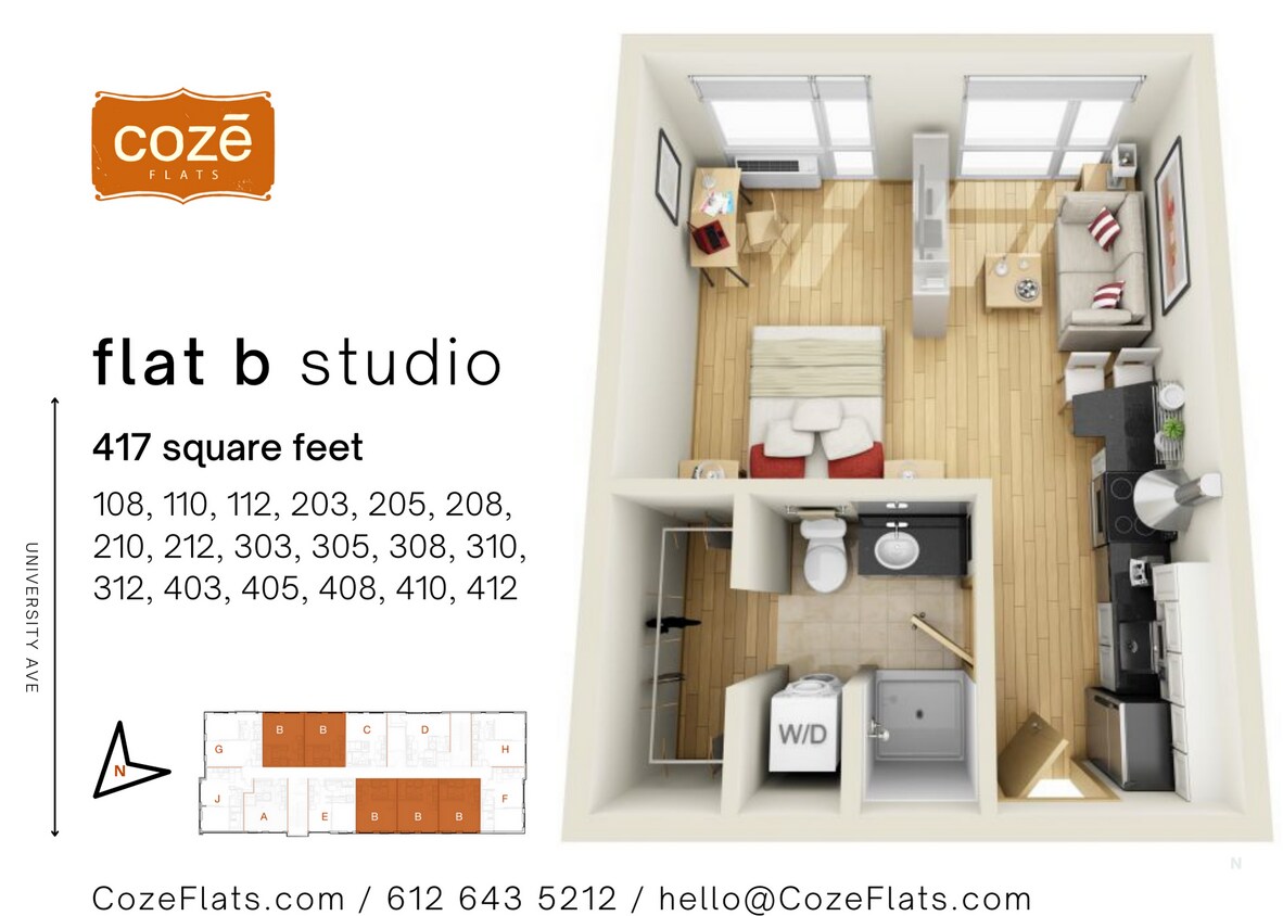 Floor Plan - Flat B Studio