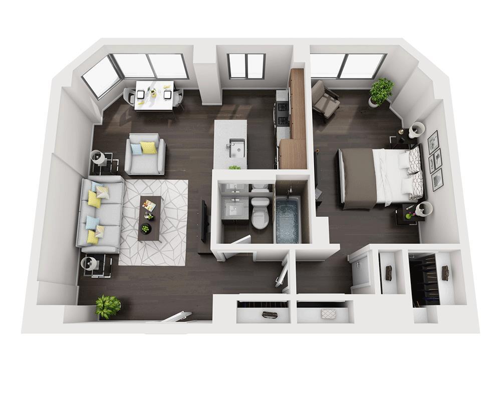 Floor Plan - One Bedroom A1M
