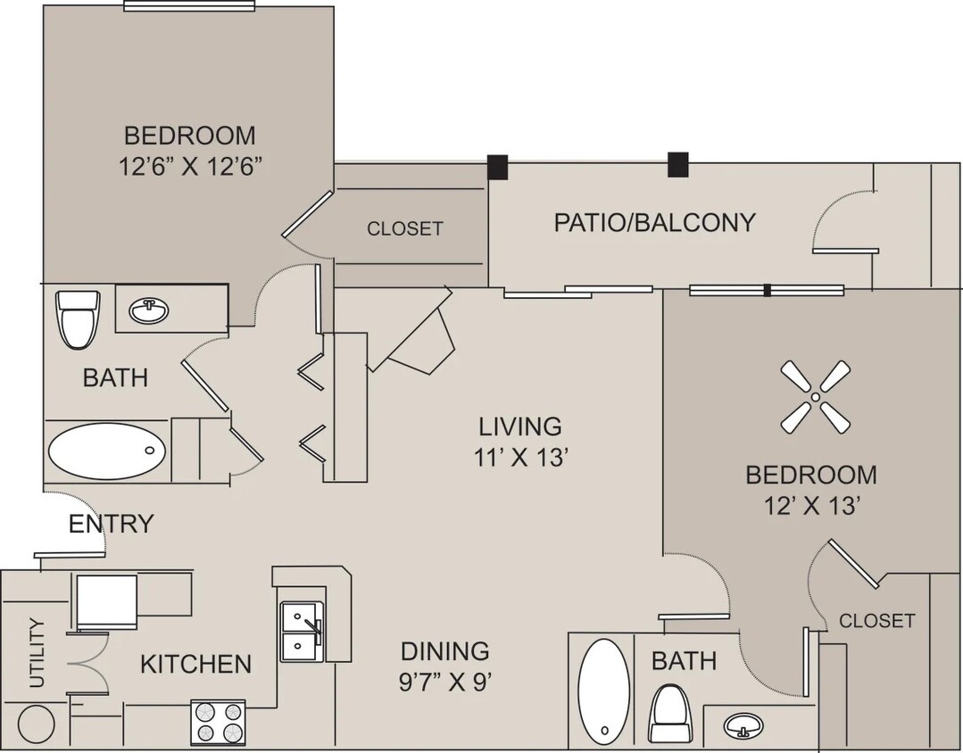 Floor Plan - 2 bed shop