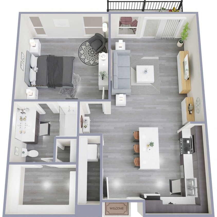 Floor Plan - A - 1 Bed 1 Bath