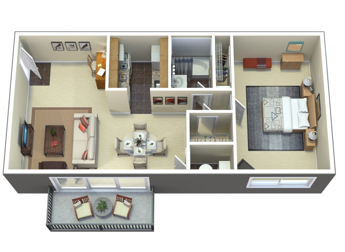 Floor Plan - 1Bedroom   1Bathroom