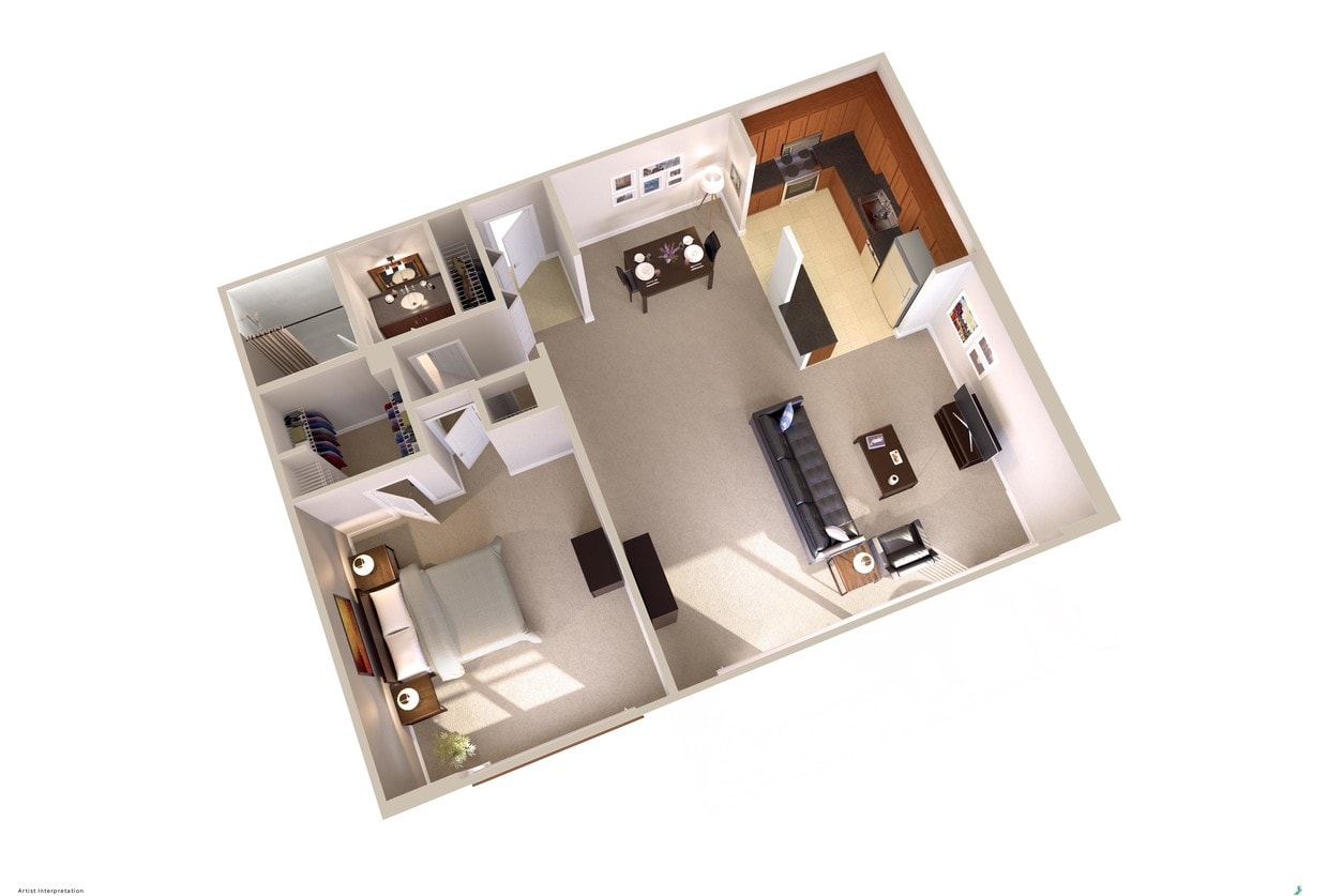 Floor Plan - 1 br / 1 ba