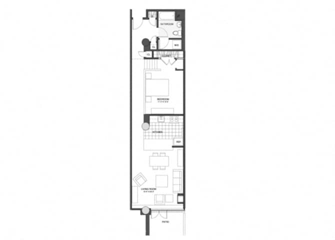 Floor Plan - 1 Bed/1 Bath