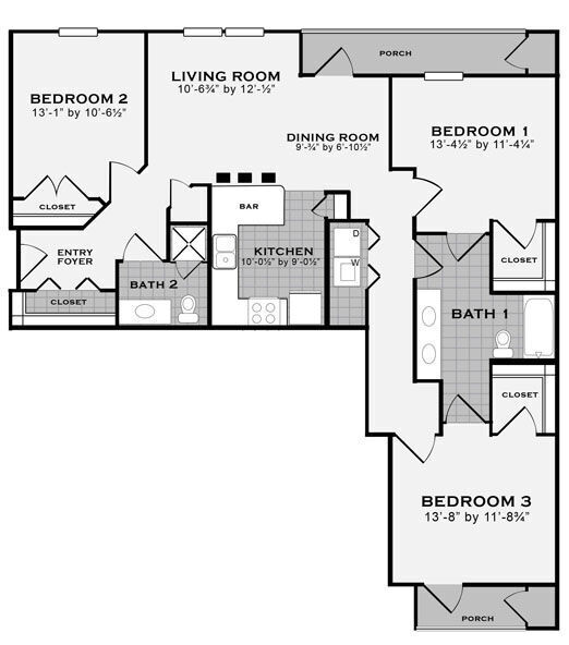 Floor Plan - Three Bedroom