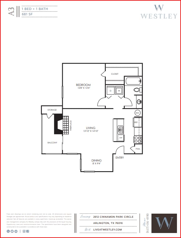 A3 WESTLY.png - 1 Bedroom 1 Bath