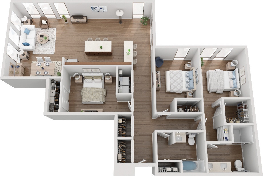 Floor Plan - 2 bed 2 bath w/ Den