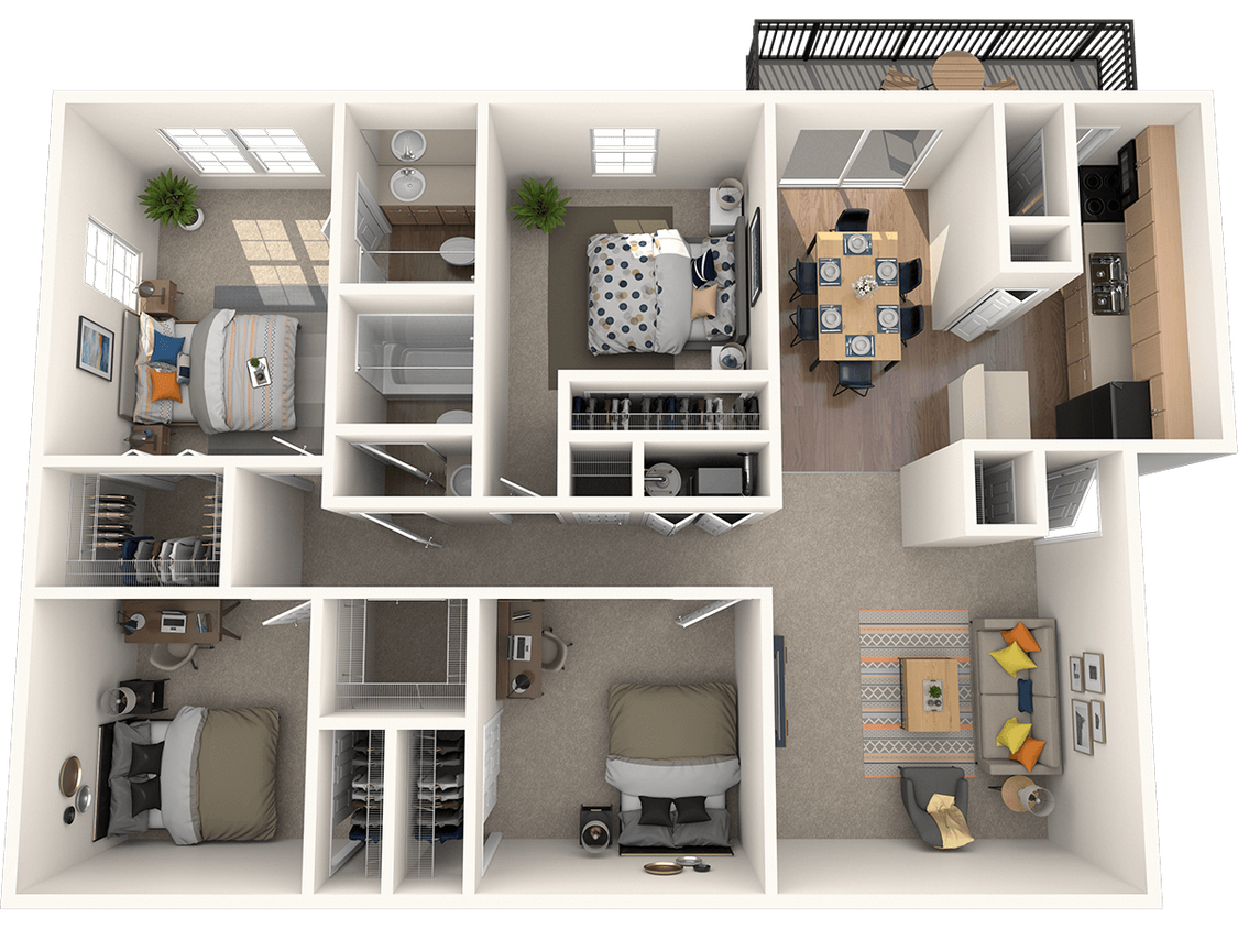 Floor Plan - 4 Bed - 2 Bath