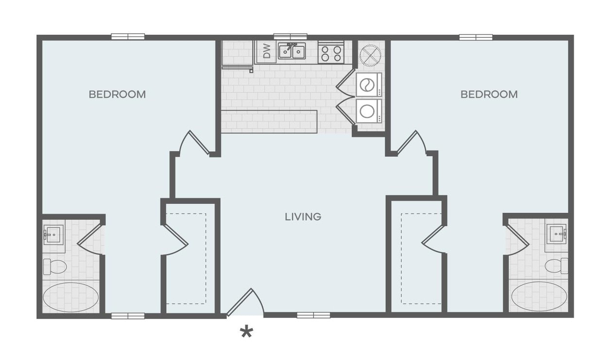 Floor Plan - 2 BR | 2BA Townhome (Spiral Staircase)