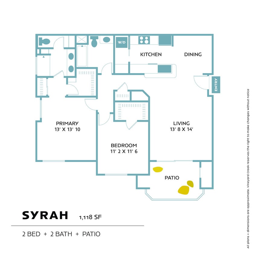 2 bedroom, 2 bathroom - Syrah