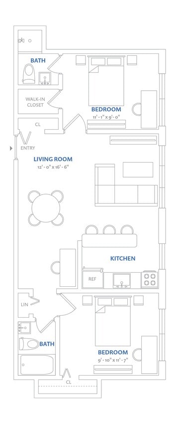 Floor Plan - Residence 21, Floors 2-3