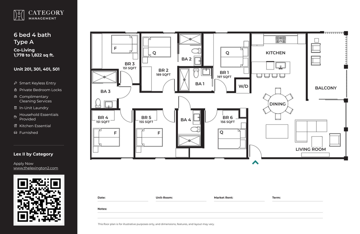 Unit 201,301,401,501 - Private Room in 6BR / 4BA – Shared