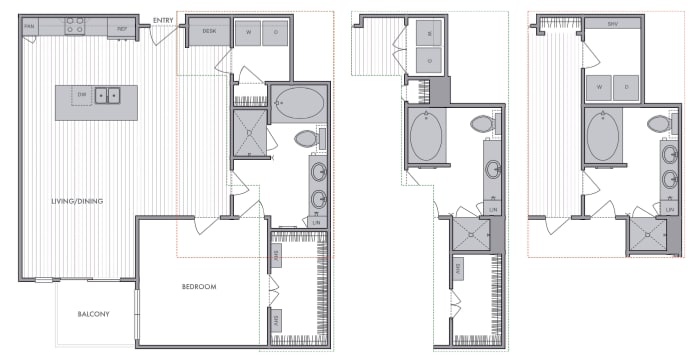 Floor Plan - 1 Bed_1 Bath_H