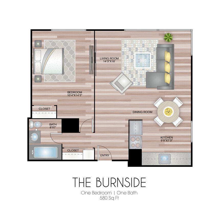 580 Square Feet - The Burnside