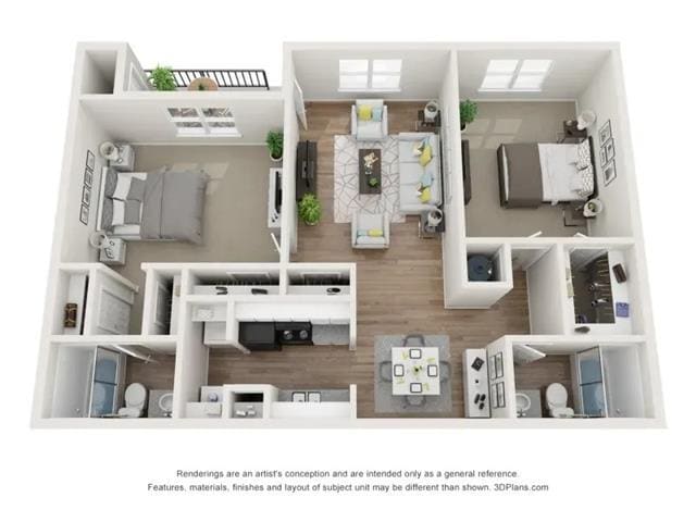 Floor Plan - 2 BEDROOM | 2 BATHROOM B