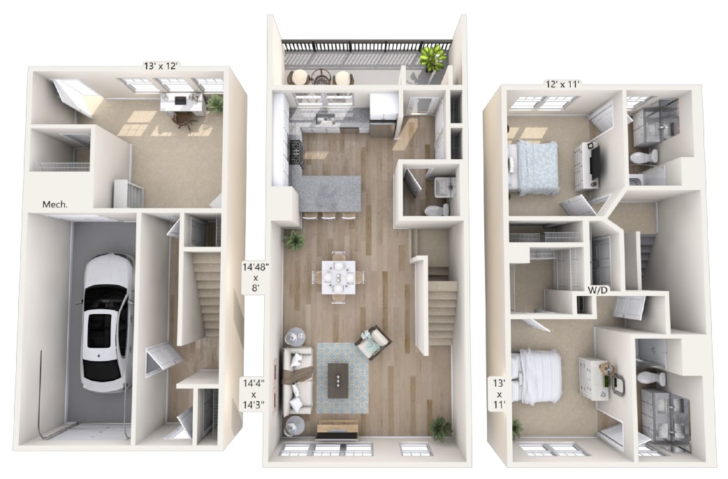 Floor Plan - B1T-1748sqft-Reno-2506