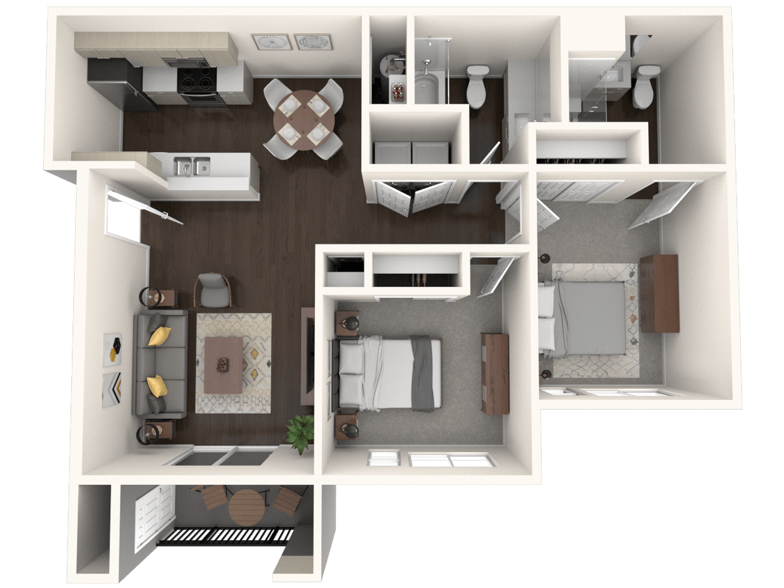 Floor Plan - Two Bed Two Bath