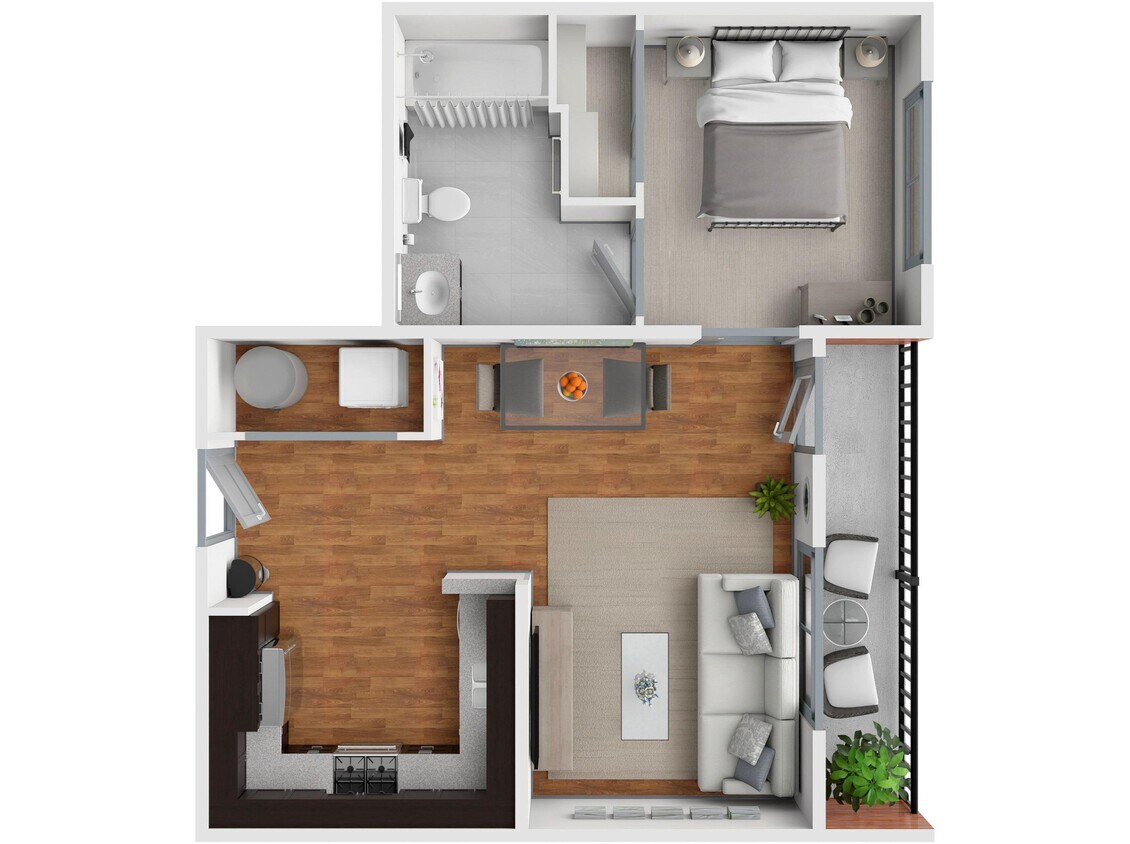 Floor Plan - 1x1a