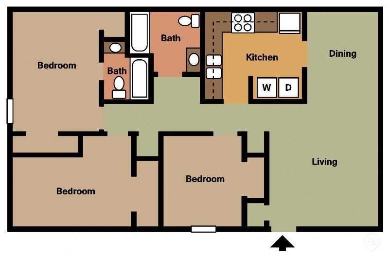 Floor Plan - 3Bed - 2Bath