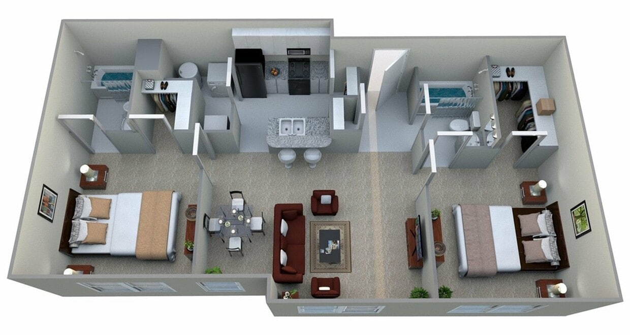 2 x2 (950 sqft.) - Calumet - 2 Bedroom, 2 Bath (950 sqft.)