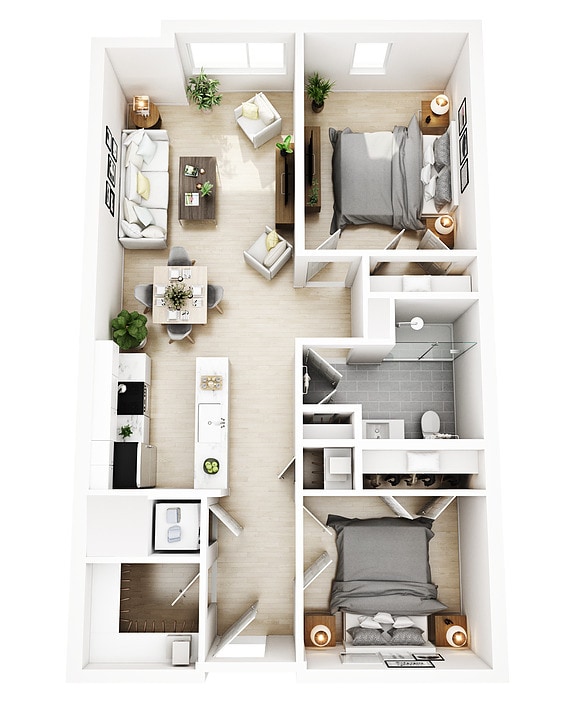 Floor Plan - 1 Bedroom,W/Den- 1 Bathroom Style C