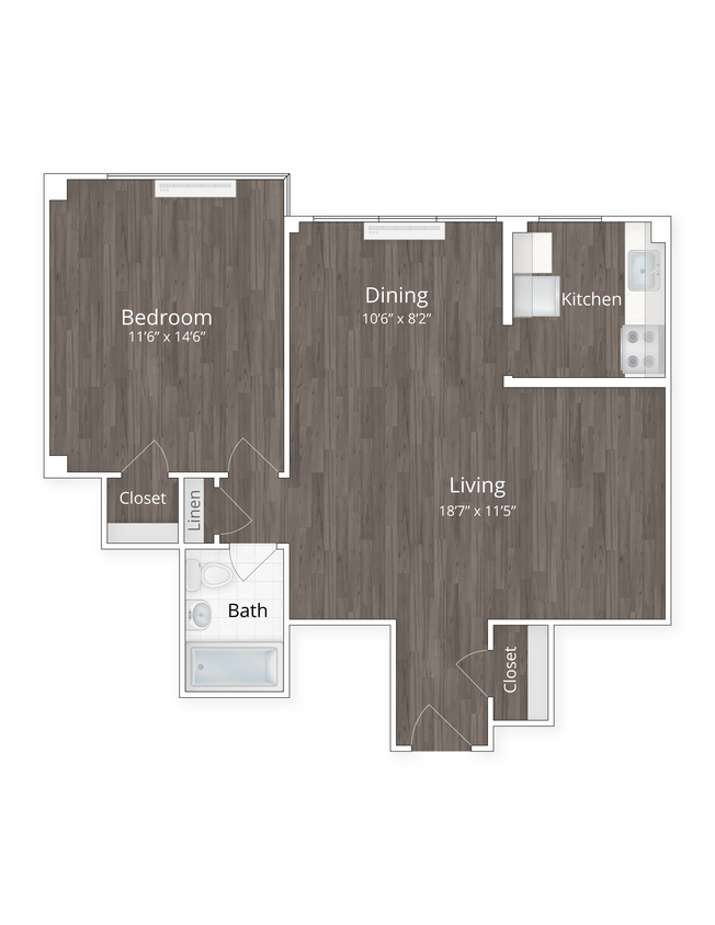Floor Plan - One Bedroom