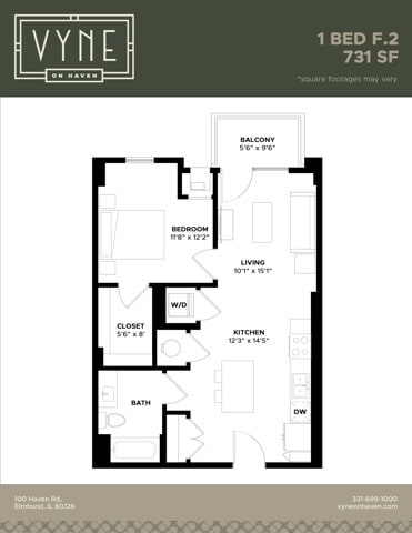 Final- Vyne On Haven - Floor Plans - 1 BED F.2 -TYPE B - 1 BED - F.2