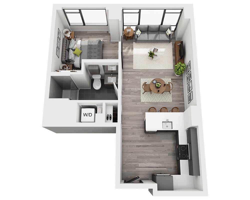 Floor Plan - One Bedroom A1AA