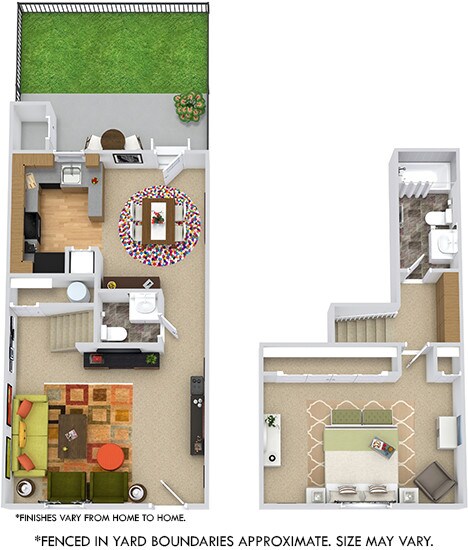 Floor Plan - Ashton Townhouse with Fenced-In Yard