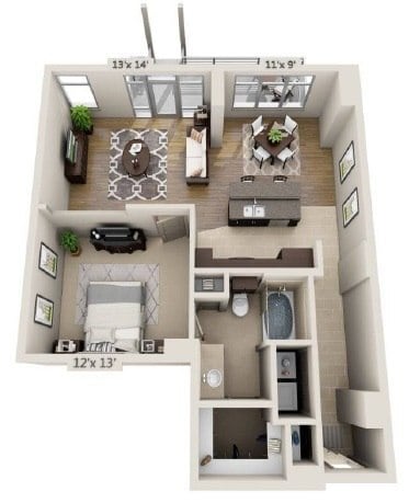 Floor Plan - A1E- Renovated