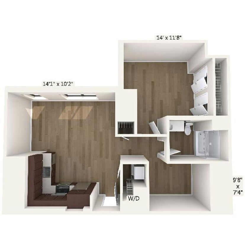 Floor Plan - A12 | 1 Bed | 1 Bath