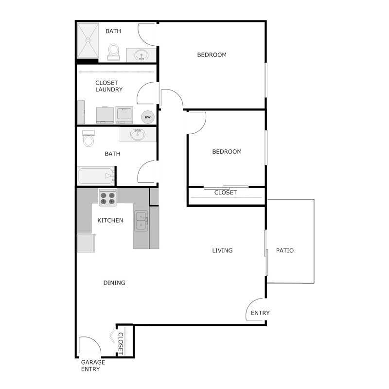 Floor Plan - 2 Bedroom Lower