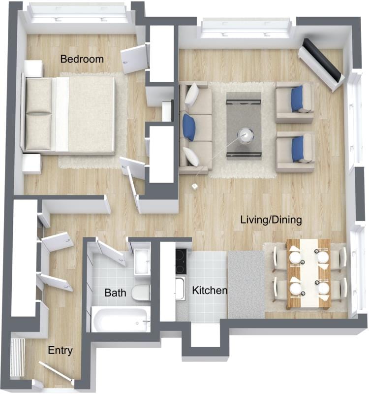 Floor Plan - 1X1_675