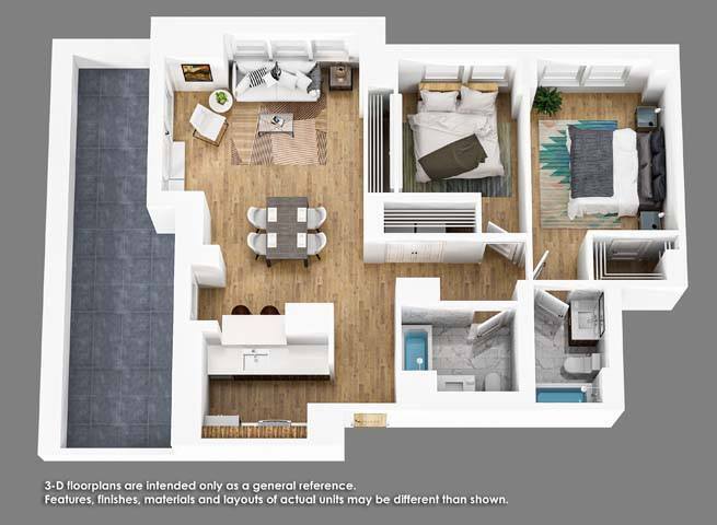 Floor Plan - 2 Bedroom 2 Bath- B04