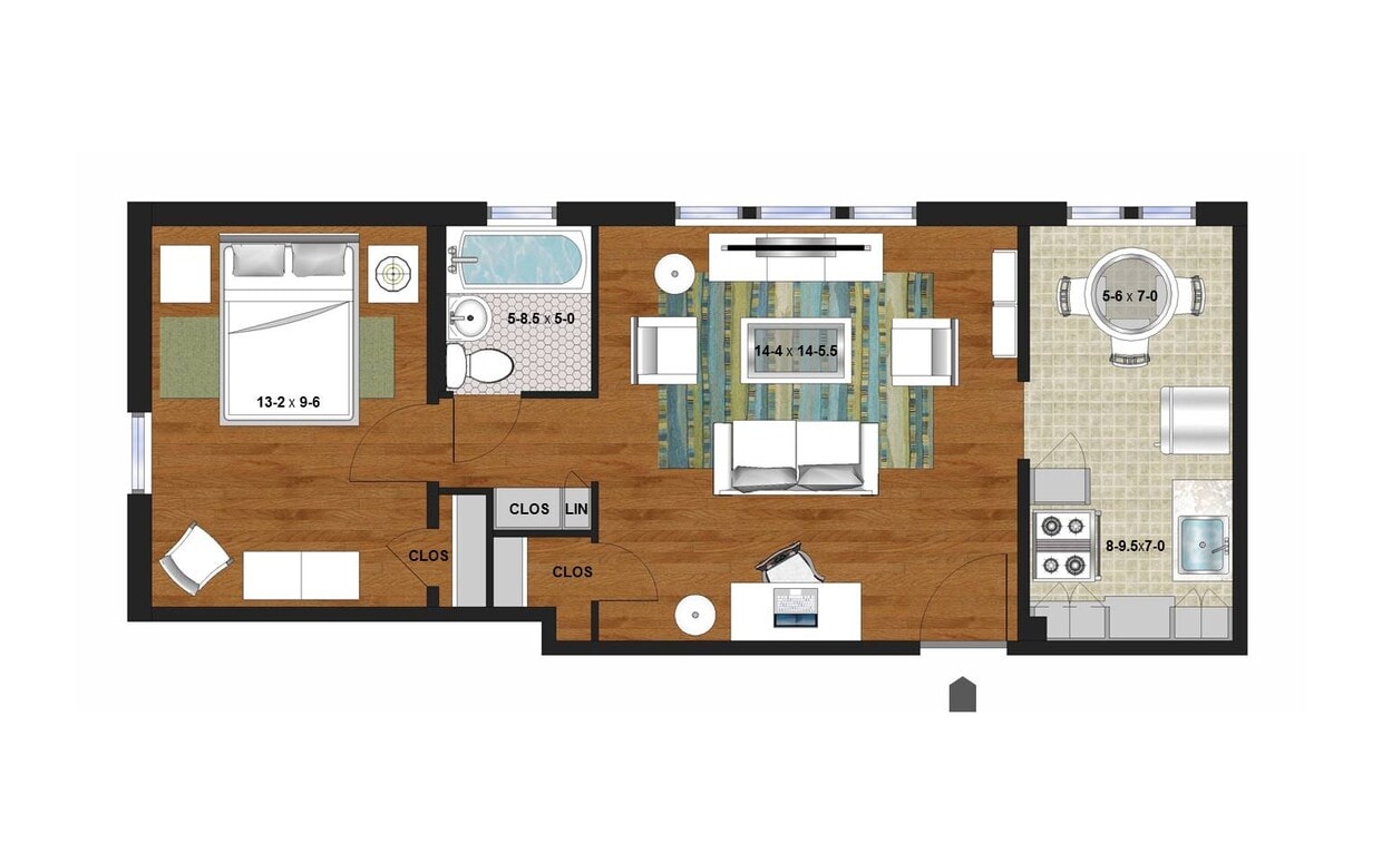 Floor Plan - 1 Bedroom