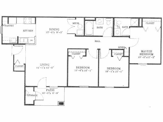 3BR/2BA - 3x2A