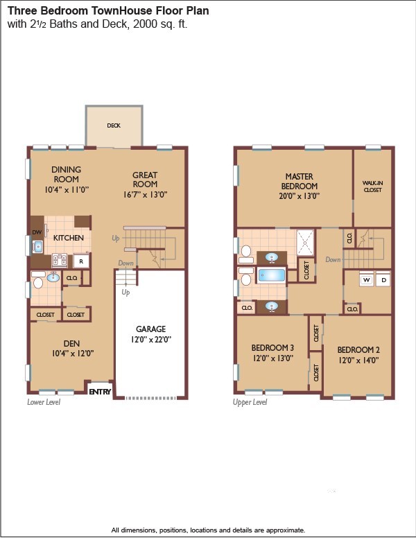 Floor Plan - $1.75/sq.ft. - Townhouse with Deck