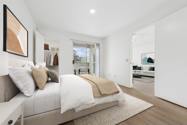 Upgraded Collection bedroom with hard surface flooring - eaves Walnut Creek