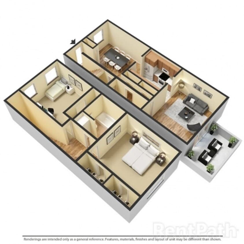 Floor Plan - 2/1.5 - Townhome