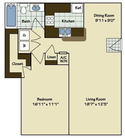 1 Bedroom | 1 Bath | 904 SF - A4