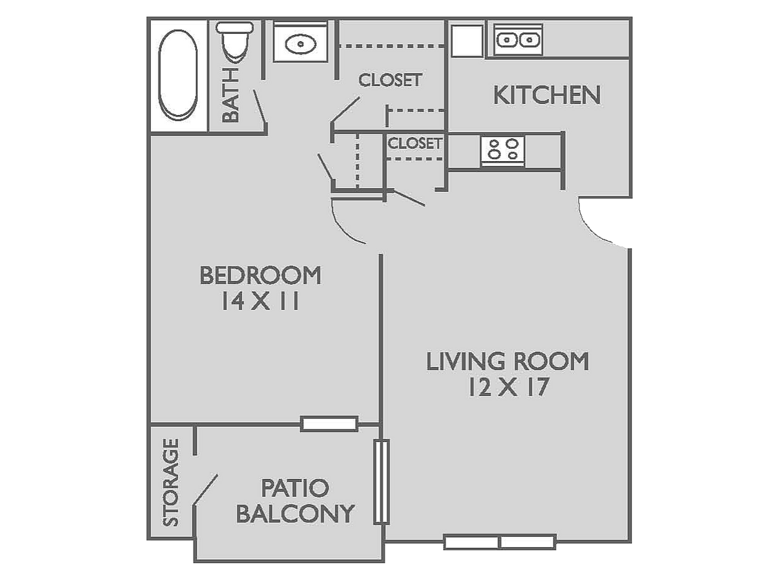 11b Floorplan - 1 Bed, 1 Bath (60% Income Restricted)