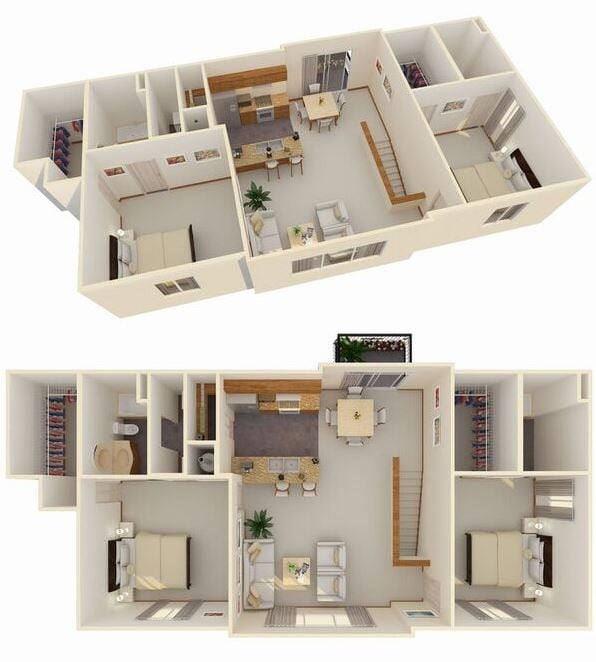 Floor Plan - 2 Bed w/ Attached Garage (Price not included)