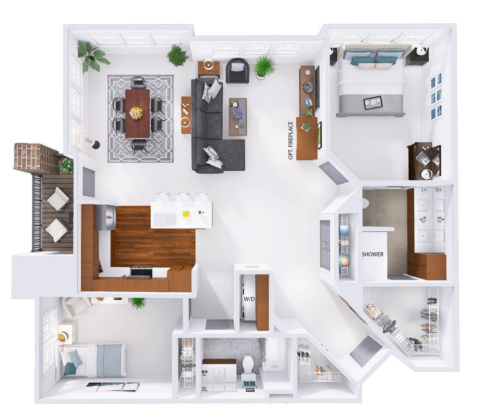 Floor Plan - NorthTown - D3 - 2 Bed - 2 Bath