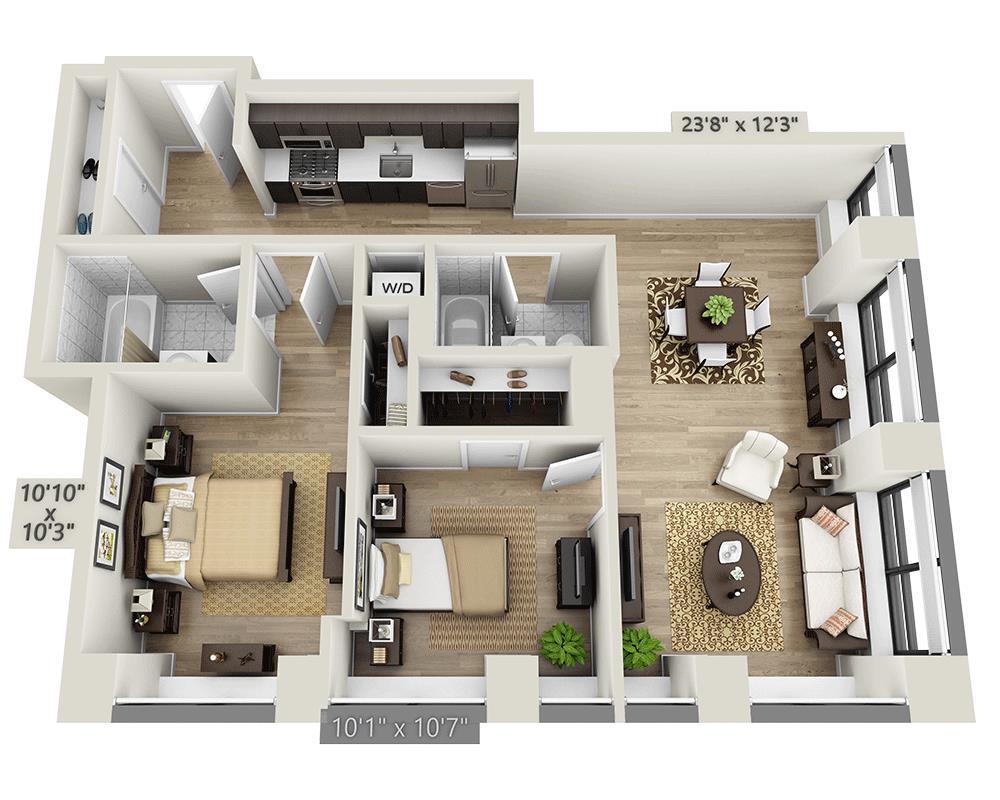 Floor Plan - Two Bedroom B2A