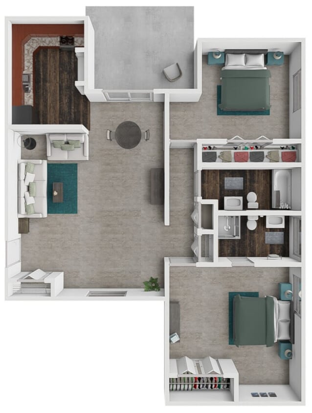 Floor Plan - Economy- 2Bed 2Bath