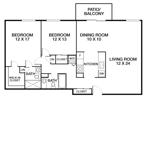 Floor Plan - Tower 1 | 2 Bed | B2B