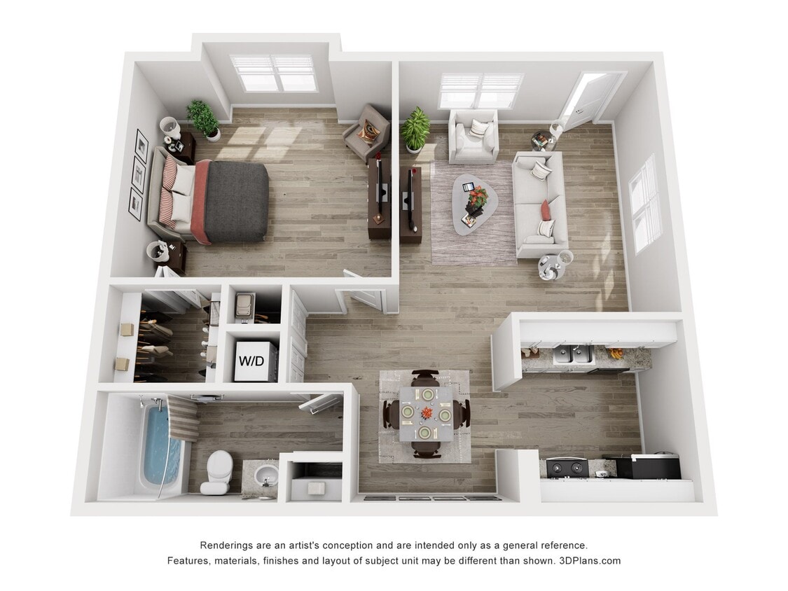 Floor Plan - 1 Bedroom A2P