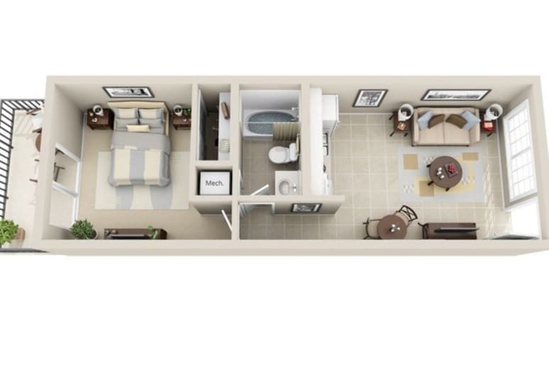 The Capri - 1 Bedroom / 1 Bath - The Capri 