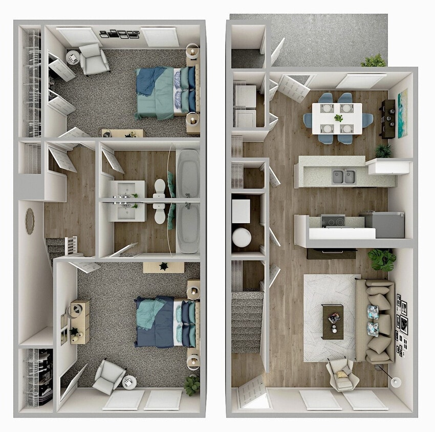 Floor Plan - Two Bedroom Two Baths-Gold Package