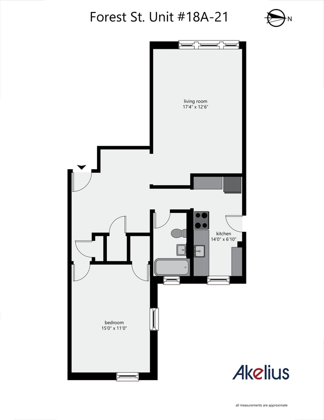 Floor Plan - One Bedroom One Bathroom